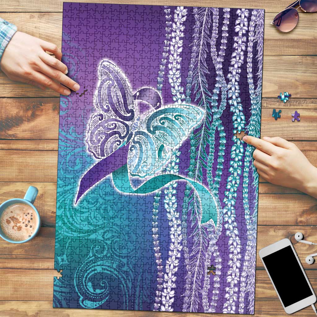 Suicide Prevention Awareness Puzzle Maile Pikake Lokelani Crown Flower Lei Inspired