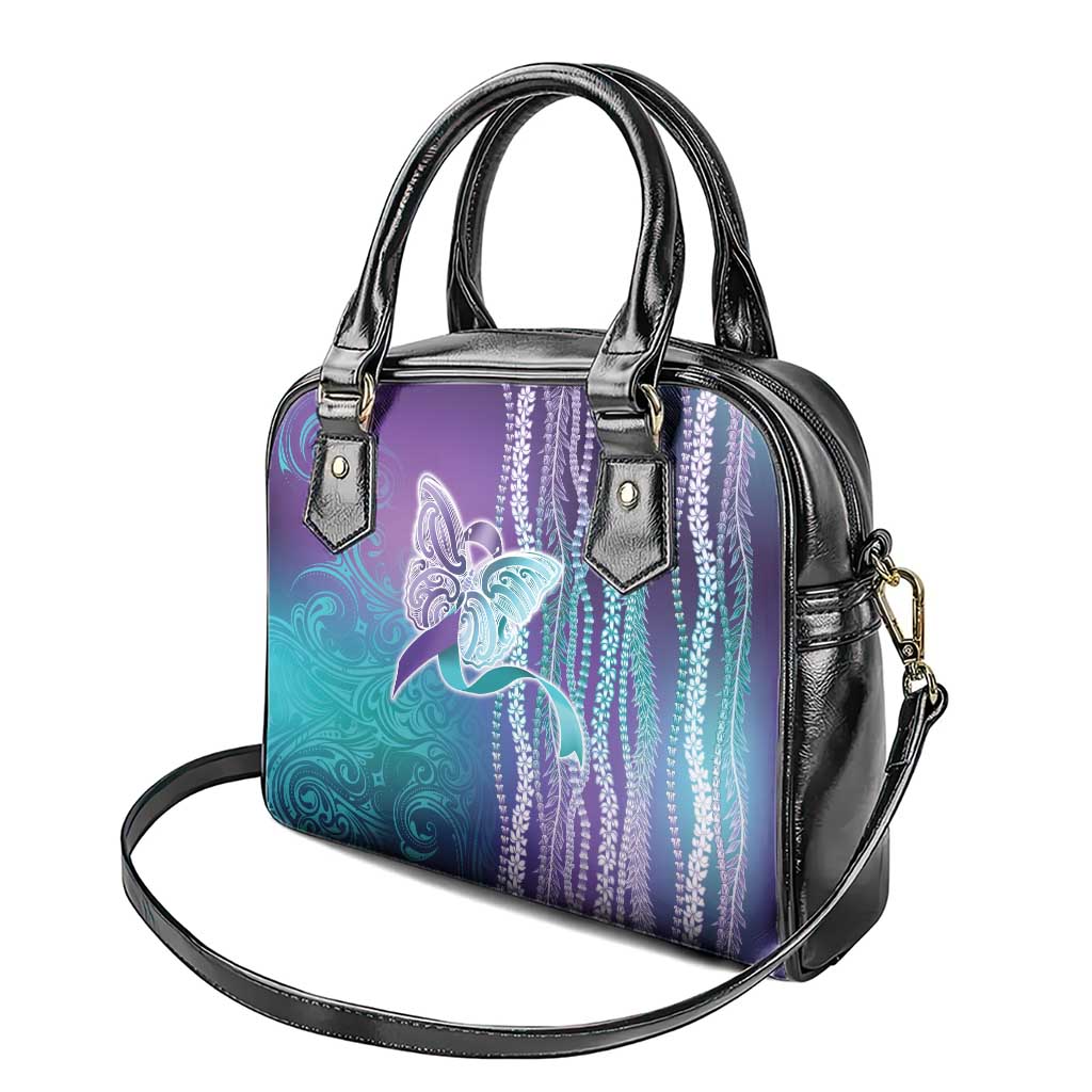 Suicide Prevention Awareness Shoulder Handbag Maile Pikake Lokelani Crown Flower Lei Inspired LT9 - Polynesian Pride