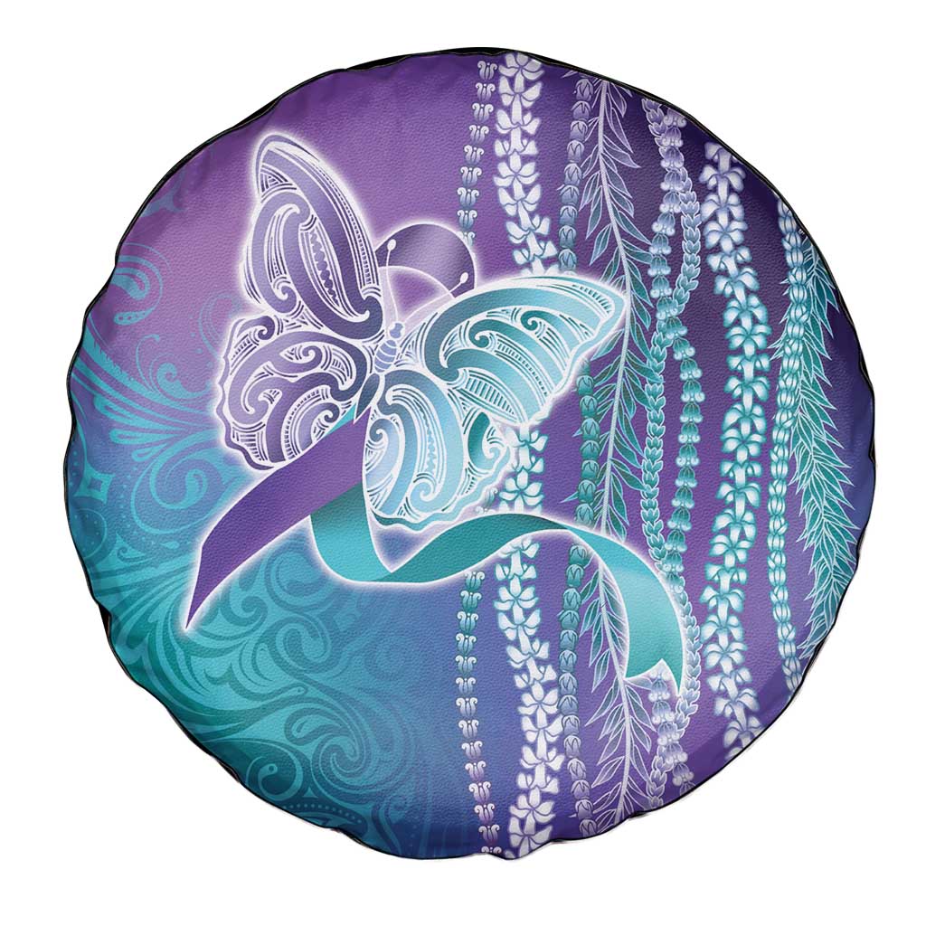Suicide Prevention Awareness Spare Tire Cover Maile Pikake Lokelani Crown Flower Lei Inspired LT9 - Polynesian Pride