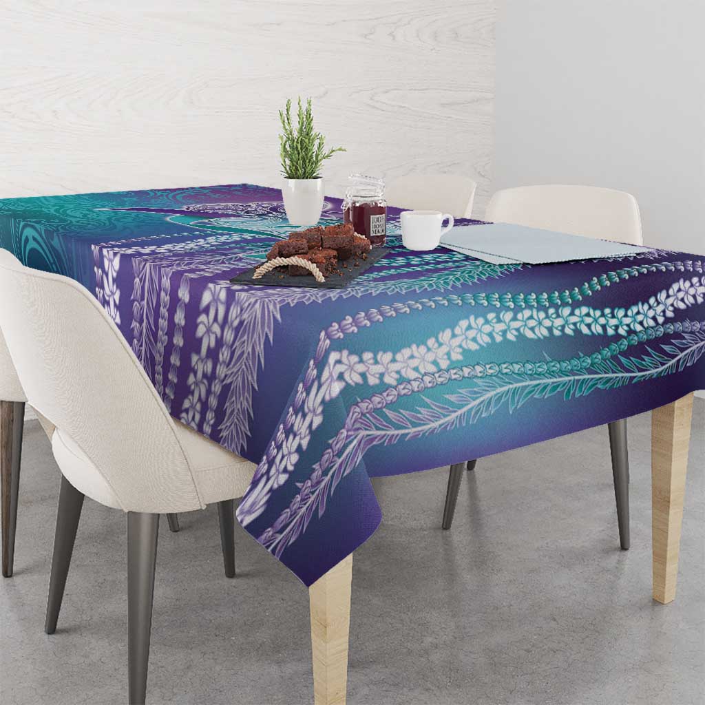 Suicide Prevention Awareness Tablecloth Maile Pikake Lokelani Crown Flower Lei Inspired