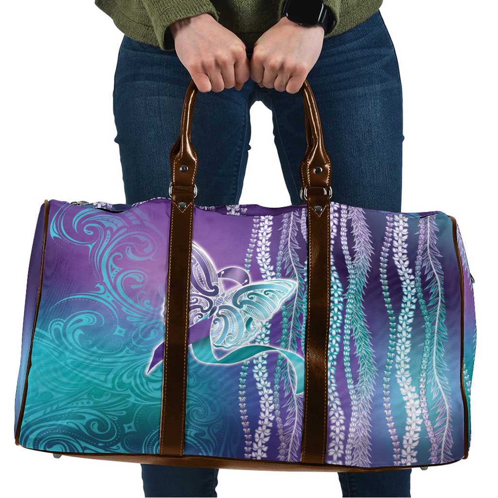 Suicide Prevention Awareness Travel Bag Maile Pikake Lokelani Crown Flower Lei Inspired