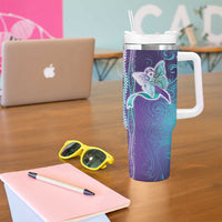 Suicide Prevention Awareness Tumbler With Handle Maile Pikake Lokelani Crown Flower Lei Inspired LT9 - Polynesian Pride