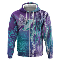 Suicide Prevention Awareness Zip Hoodie Maile Pikake Lokelani Crown Flower Lei Inspired LT9 Zip Hoodie Multicolor - Polynesian Pride