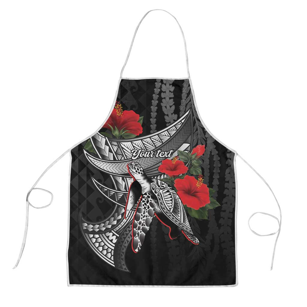 Hawaiian Honu Personalized Apron Black Tribal Hook Pattern