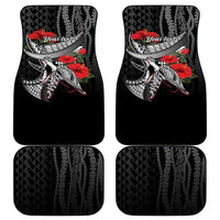 Hawaiian Honu Personalized Car Mats Black Tribal Hook Pattern LT9 - Polynesian Pride