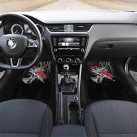 Hawaiian Honu Personalized Car Mats Black Tribal Hook Pattern LT9 Set 2pcs - Front Black - Polynesian Pride