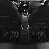 Hawaiian Honu Personalized Car Mats Black Tribal Hook Pattern LT9 Set 2pcs - Back Black - Polynesian Pride