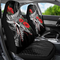 Hawaiian Honu Personalized Car Seat Cover Black Tribal Hook Pattern