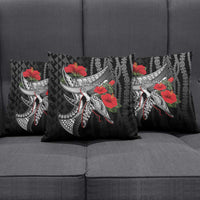 Hawaiian Honu Personalized Pillow Cover Black Tribal Hook Pattern LT9 - Polynesian Pride