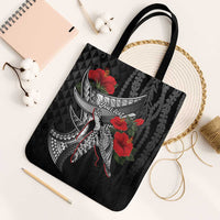 Hawaiian Honu Personalized Tote Bag Black Tribal Hook Pattern