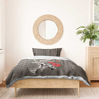 Hawaiian Honu Personalized Bedding Set Mocha Mousse Hibiscus Tribal Hook Pattern LT9 - Polynesian Pride