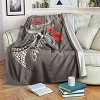 Hawaiian Honu Personalized Blanket Mocha Mousse Hibiscus Tribal Hook Pattern