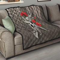 Hawaiian Honu Personalized Quilt Mocha Mousse Hibiscus Tribal Hook Pattern