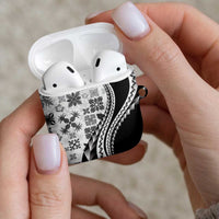 Black Hawaiian Quilt Pattern AirPods Case Mixed Polynesian Tribal Arty - Polynesian Pride