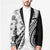 Black Hawaiian Quilt Pattern Blazer Mixed Polynesian Tribal Arty - Polynesian Pride