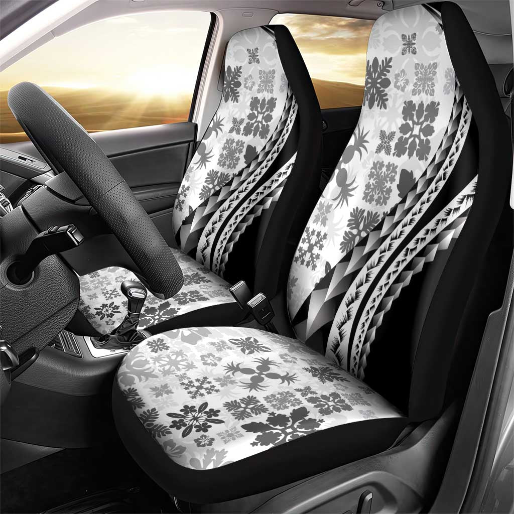 Black Hawaiian Quilt Pattern Car Seat Cover Mixed Polynesian Tribal Arty