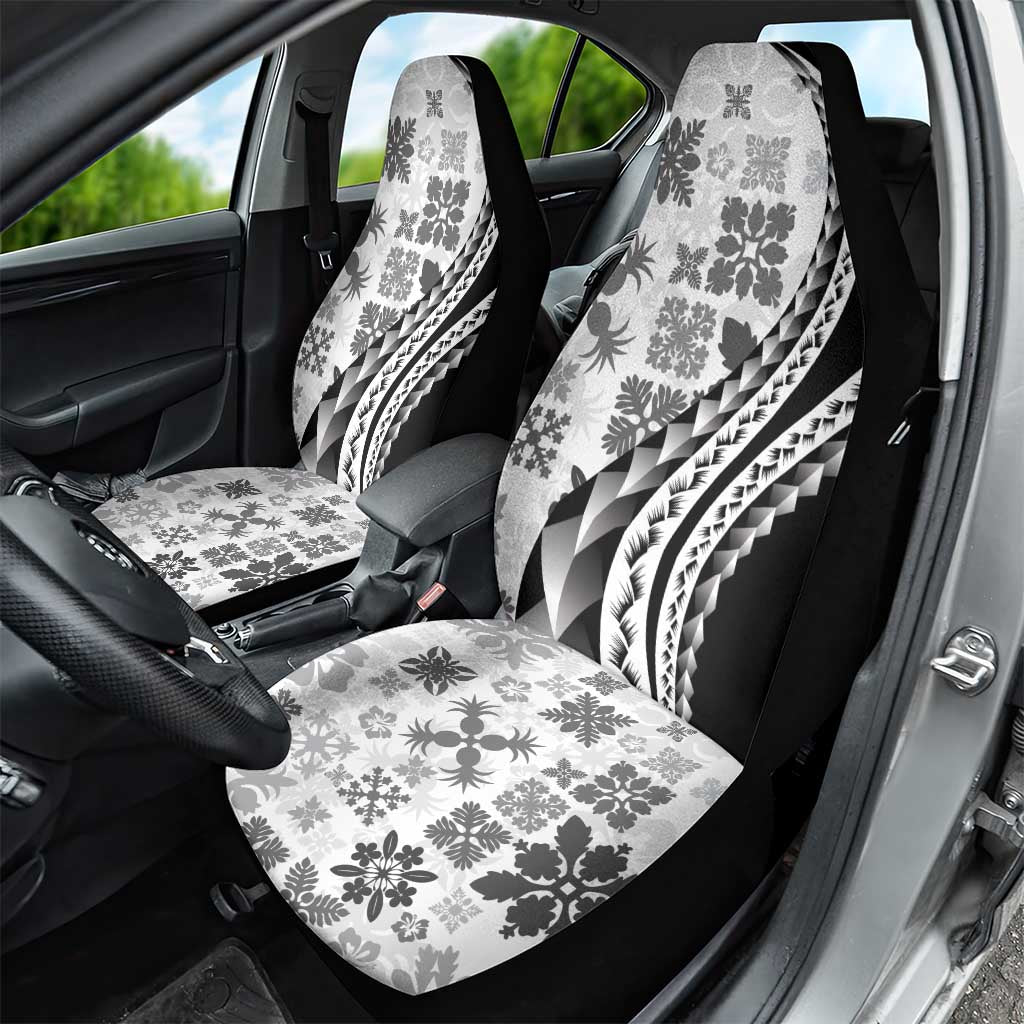 Black Hawaiian Quilt Pattern Car Seat Cover Mixed Polynesian Tribal Arty