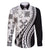 Black Hawaiian Quilt Pattern Family Matching Long Sleeve Bodycon Dress and Hawaiian Shirt Mixed Polynesian Tribal Arty