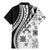 Black Hawaiian Quilt Pattern Family Matching Mermaid Dress and Hawaiian Shirt Mixed Polynesian Tribal Arty
