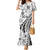 Black Hawaiian Quilt Pattern Family Matching Mermaid Dress and Hawaiian Shirt Mixed Polynesian Tribal Arty
