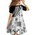 Black Hawaiian Quilt Pattern Family Matching Off Shoulder Maxi Dress and Hawaiian Shirt Mixed Polynesian Tribal Arty