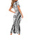 Black Hawaiian Quilt Pattern Family Matching Short Sleeve Bodycon Dress and Hawaiian Shirt Mixed Polynesian Tribal Arty