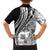 Black Hawaiian Quilt Pattern Family Matching Summer Maxi Dress and Hawaiian Shirt Mixed Polynesian Tribal Arty