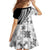 Black Hawaiian Quilt Pattern Family Matching Summer Maxi Dress and Hawaiian Shirt Mixed Polynesian Tribal Arty