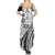 Black Hawaiian Quilt Pattern Family Matching Summer Maxi Dress and Hawaiian Shirt Mixed Polynesian Tribal Arty