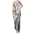 Black Hawaiian Quilt Pattern Family Matching Tank Maxi Dress and Hawaiian Shirt Mixed Polynesian Tribal Arty