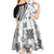 Black Hawaiian Quilt Pattern Kid Short Sleeve Dress Mixed Polynesian Tribal Arty