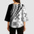 Black Hawaiian Quilt Pattern Kimono Sleeve Blouse Mixed Polynesian Tribal Arty - Polynesian Pride
