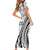 Black Hawaiian Quilt Pattern Short Sleeve Bodycon Dress Mixed Polynesian Tribal Arty