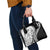 Black Hawaiian Quilt Pattern Shoulder Handbag Mixed Polynesian Tribal Arty