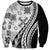 Black Hawaiian Quilt Pattern Sweatshirt Mixed Polynesian Tribal Arty