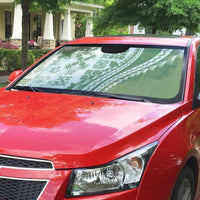 Green Hawaiian Quilt Pattern Auto Sun Shade Mixed Polynesian Tribal Arty - Polynesian Pride