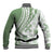Green Hawaiian Quilt Pattern Baseball Jacket Mixed Polynesian Tribal Arty