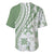 Green Hawaiian Quilt Pattern Baseball Jersey Mixed Polynesian Tribal Arty