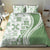 Green Hawaiian Quilt Pattern Bedding Set Mixed Polynesian Tribal Arty