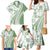 Green Hawaiian Quilt Pattern Family Matching Mermaid Dress and Hawaiian Shirt Mixed Polynesian Tribal Arty
