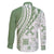 Green Hawaiian Quilt Pattern Family Matching Off Shoulder Maxi Dress and Hawaiian Shirt Mixed Polynesian Tribal Arty