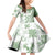 Green Hawaiian Quilt Pattern Family Matching Off Shoulder Short Dress and Hawaiian Shirt Mixed Polynesian Tribal Arty