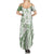 Green Hawaiian Quilt Pattern Family Matching Summer Maxi Dress and Hawaiian Shirt Mixed Polynesian Tribal Arty