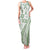 Green Hawaiian Quilt Pattern Family Matching Tank Maxi Dress and Hawaiian Shirt Mixed Polynesian Tribal Arty