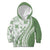 Green Hawaiian Quilt Pattern Kid Hoodie Mixed Polynesian Tribal Arty