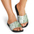 Green Hawaiian Quilt Pattern Slide Sandals Mixed Polynesian Tribal Arty - Polynesian Pride