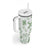 Green Hawaiian Quilt Pattern Tumbler With Handle Mixed Polynesian Tribal Arty