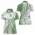 Green Hawaiian Quilt Pattern Women Polo Shirt Mixed Polynesian Tribal Arty