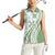 Green Hawaiian Quilt Pattern Women Sleeveless Polo Shirt Mixed Polynesian Tribal Arty