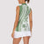 Green Hawaiian Quilt Pattern Women Sleeveless Polo Shirt Mixed Polynesian Tribal Arty